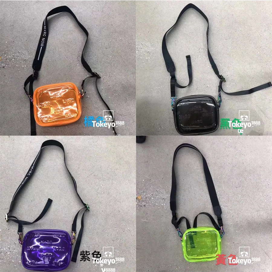 

2020 M + RC Bags Men Women M+RC Color transparent Backpacks Rainbow metal button zipper Bag 1:1 Version Bag