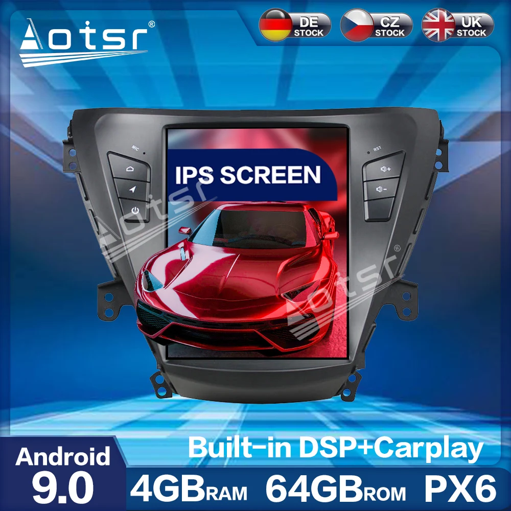 

For HYUNDAI Elantra 20112012 2016 Android 9 Multimedia Player Tesla PX6 4+64GB Car Radio Auto GPS Navigation DSP carplay WIFI BT