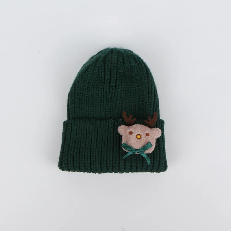 Осенне-зимняя шапка skullies, модные теплые шапки-бини, повседневные женские однотонные шапки для взрослых и детей с кроликом, Рождественская шапка - Цвет: Color   7