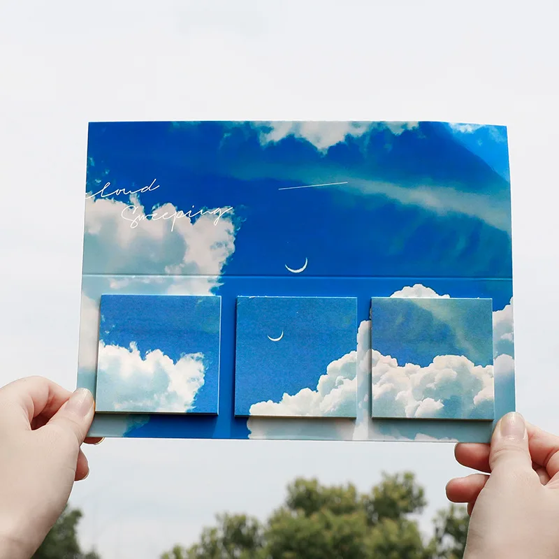 

120 Sheets/pack Designs Fantasy Sky Cloud Moonlight Memo Pad Deco Sticky Notes Notepad Diary Creative Self-Stick Note Diy