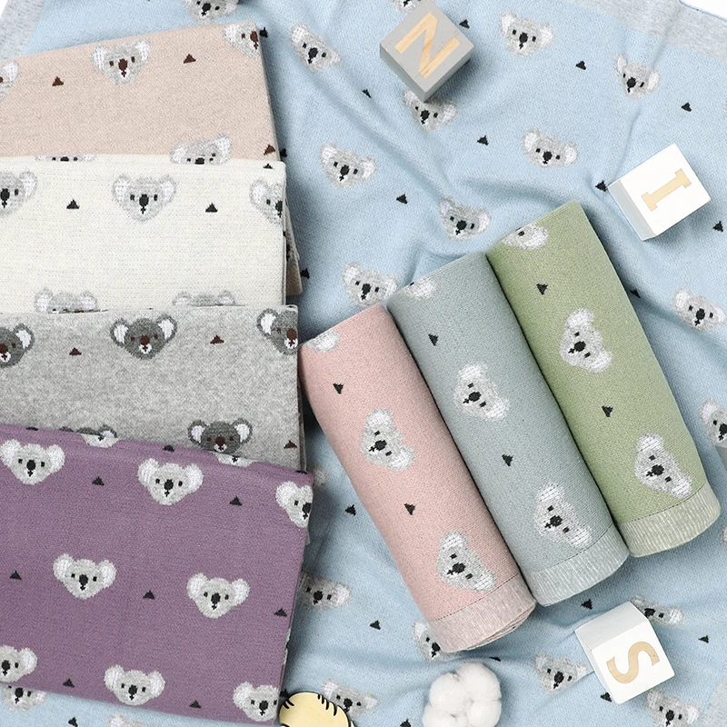 Baby Blankets Cute Cartoon Koala Infant Kids Sofa Plaid Bedding Quilt Cotton Knit Newborn Girl Boy Stroller Soft Swaddle Wrapper 6