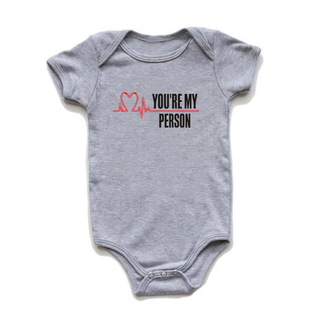 You're My Person Print Newborn Body Black Cotton Baby Boy Body Infantil Twin Baby Clothes 0-24M