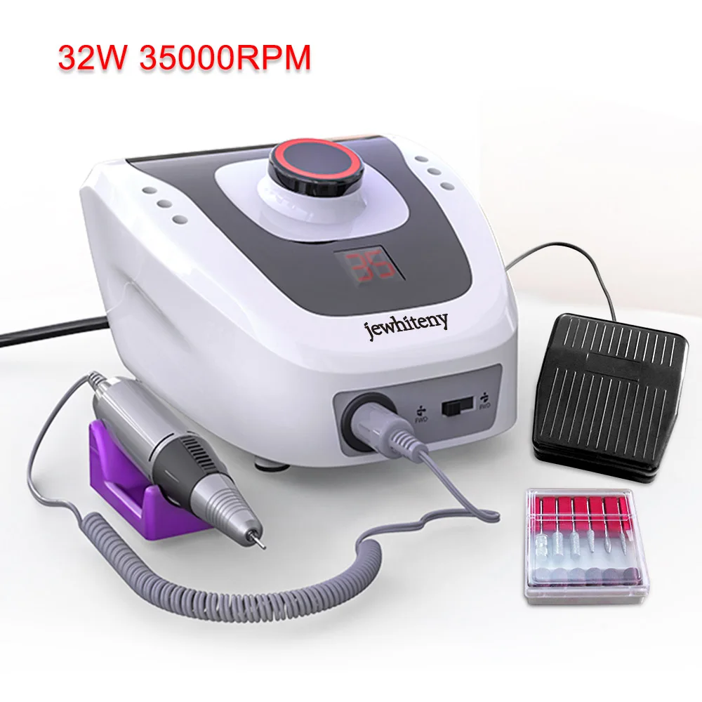 Billige 32W 35000RPM Pro Elektrische Nagel Bohrer Maschine Gerät für Maniküre Pediküre Dateien mit Cutter Nail art Bohrer Stift maschine Werkzeuge