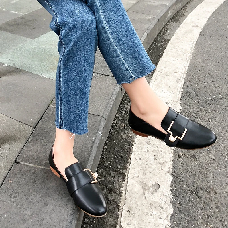 chunky heel penny loafers