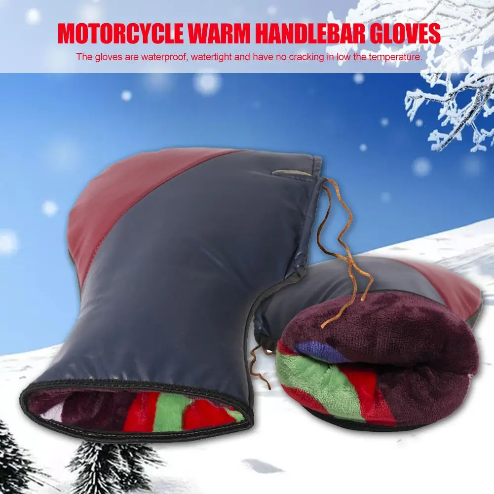 Gloves For Motorcycle MTB Winter Warm 1 Pair Of Waterproof Motorcycle Grip Gloves Handlebar Muff Winter Warmer Cover Gloves