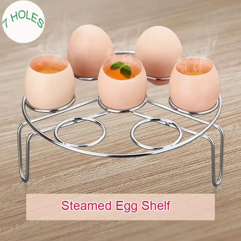 

3 in 1 Stainless Steel Boiled Egg Steamer Rack Steam Tray Multi-function Insulation Shelf Steaming Tray Stand Kitchen Cookware