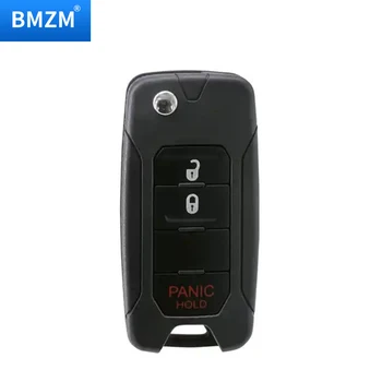 

BMZM 2+1Buttons Remote Flip Folding Car Key Suit for Jeep Renegade with 2ADFTFI5AM433TX 433.92MHZ Megamos AES SIP22 Blade