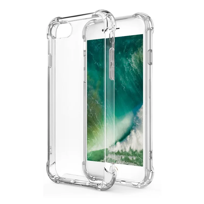 Чехол для iPhone X, 8, 7, 6, 6s Plus, 5, 5S, SE, прозрачный силиконовый бампер, прозрачный мягкий ТПУ Жесткий чехол из поликарбоната