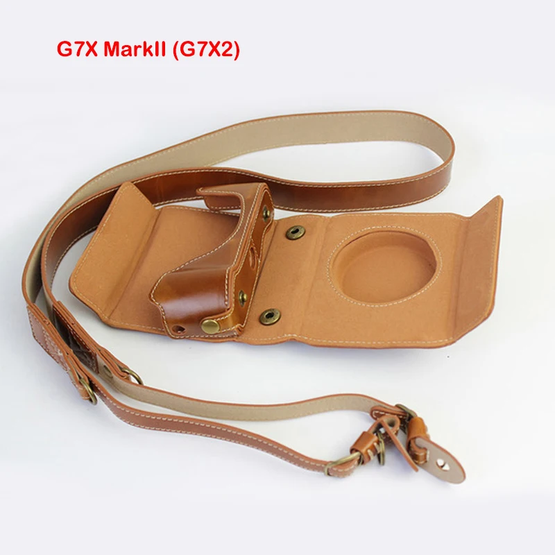 G7X II Brown Классический чехол из искусственной кожи для камеры Canon G7X Mark2 G7X II G7XII G7X3 G7XIII G7XM3 с нижней батареей открытым+ ремешком - Цвет: G7X II Brown