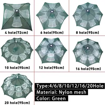 

4-20 hole fishing net folding portable hexagonal fish net casting net crayfish shrimp catcher fish tank trap net