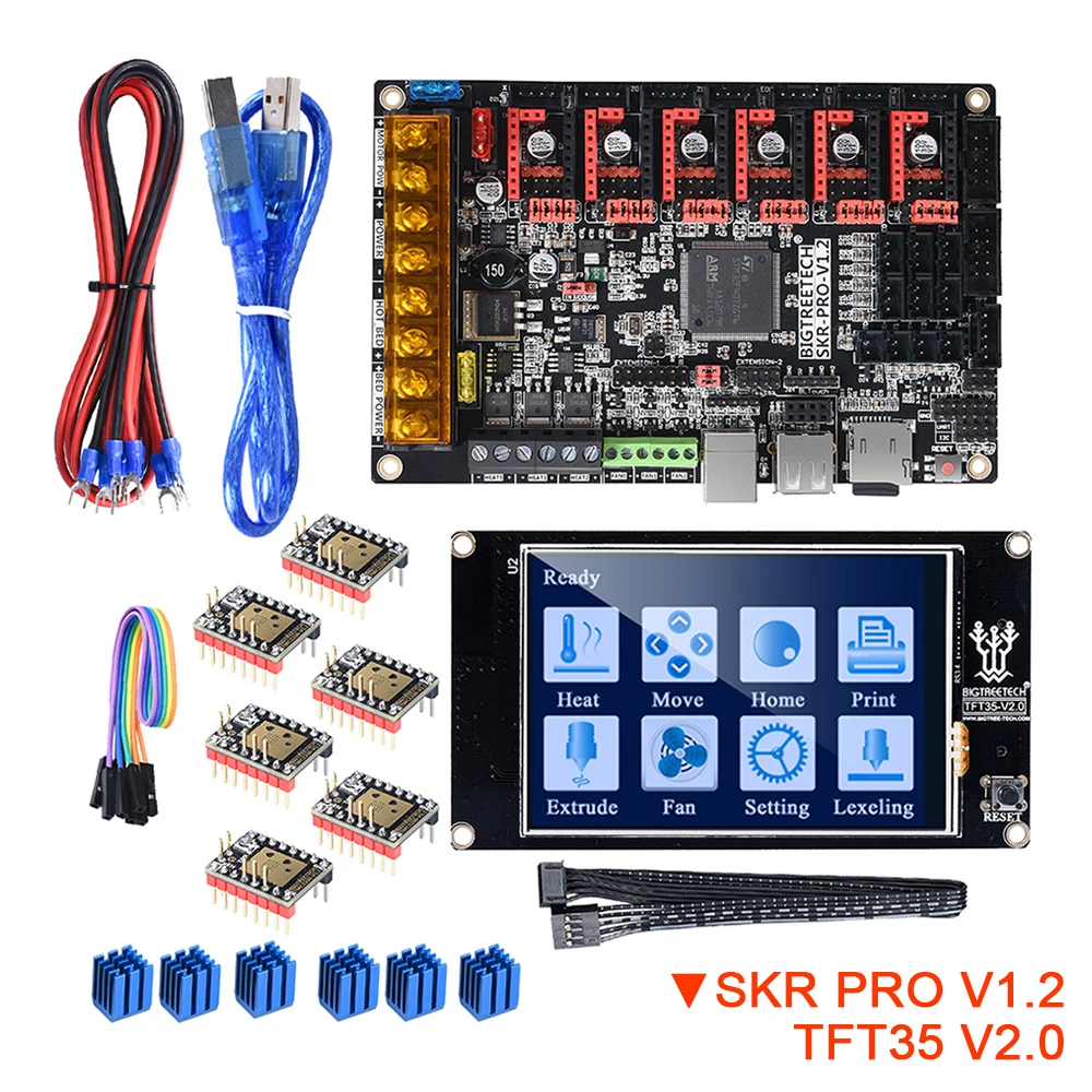 BIGTREETECH SKR PRO V1.2 с сенсорным экраном TFT35 V2.0 TMC2208 UART TMC2209 TMC2130 драйвер 6 шт. комплект для