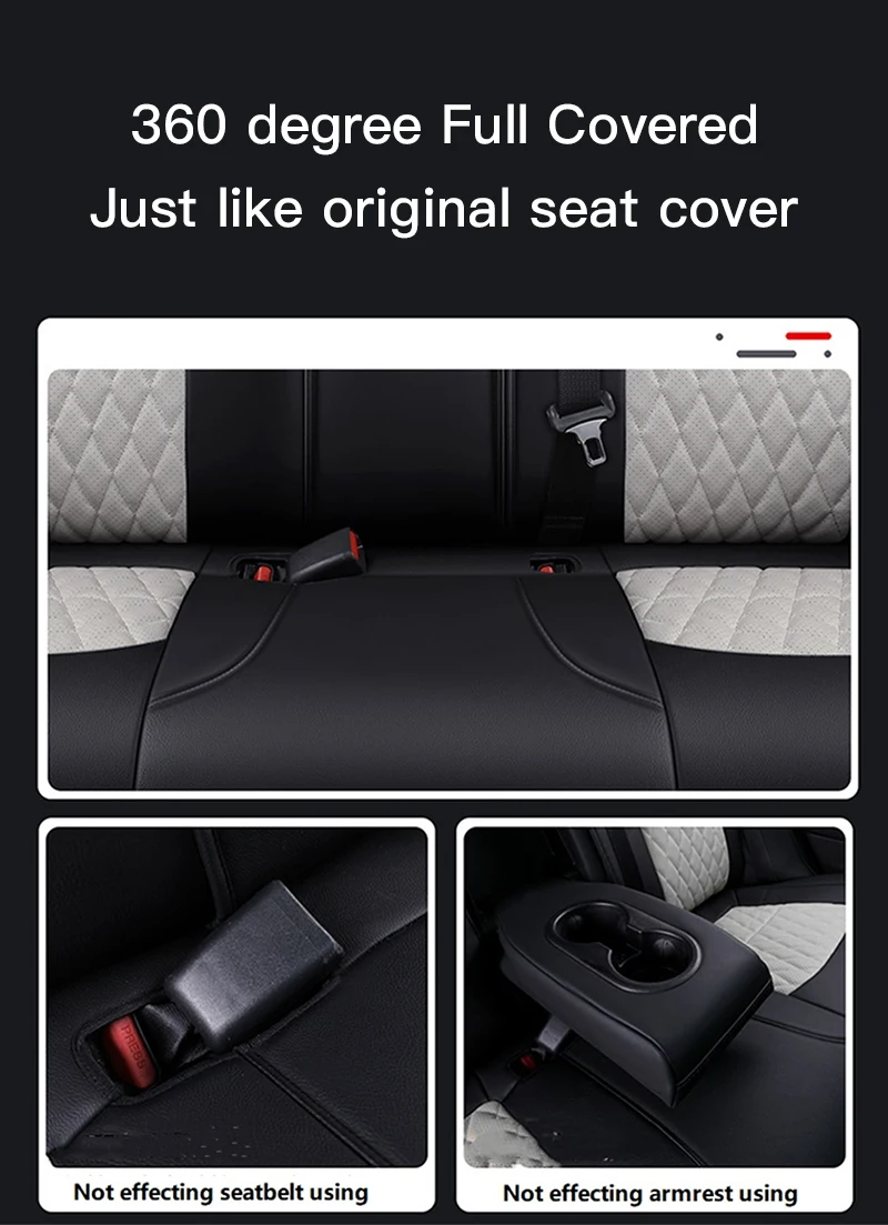 For Tesla Model 3 Y Custom Fit Car Seat Cover Accessories For Tesla 360 Degree Full Covered Perforated Artificial Leather