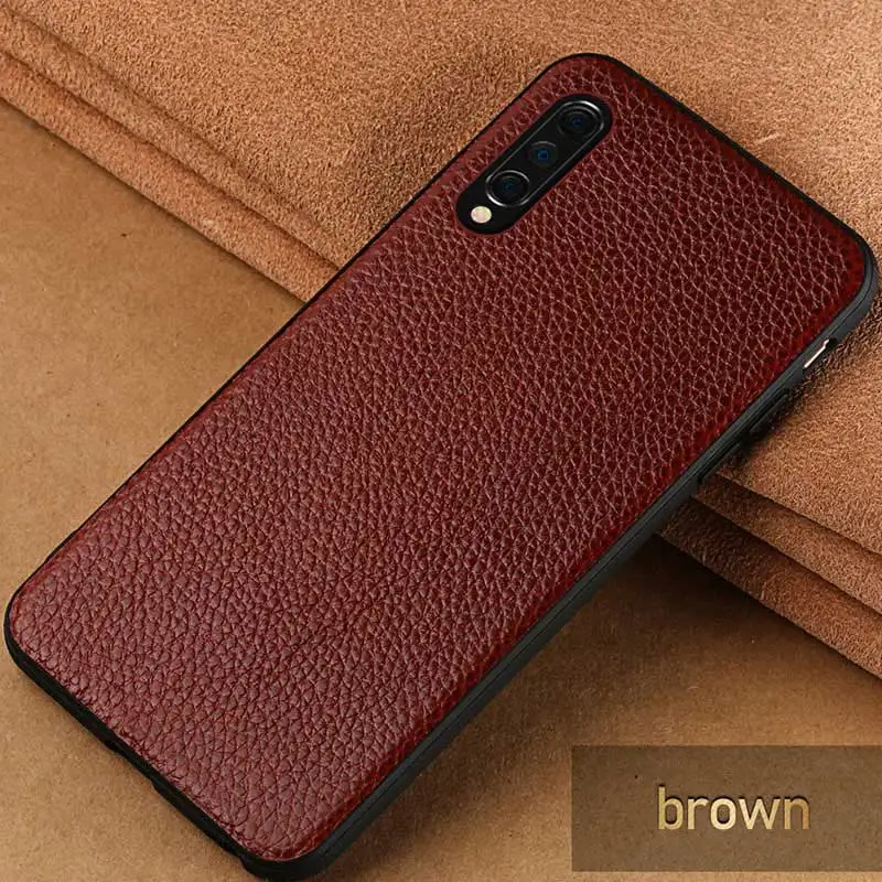 Коричневый Роскошный кожаный чехол для xiaomi mi 8 lite A2 A1 9T 9 SE чехол противоударный настоящая кожа задняя крышка для xiaomi redmi note 7 K20 чехол - Цвет: Коричневый