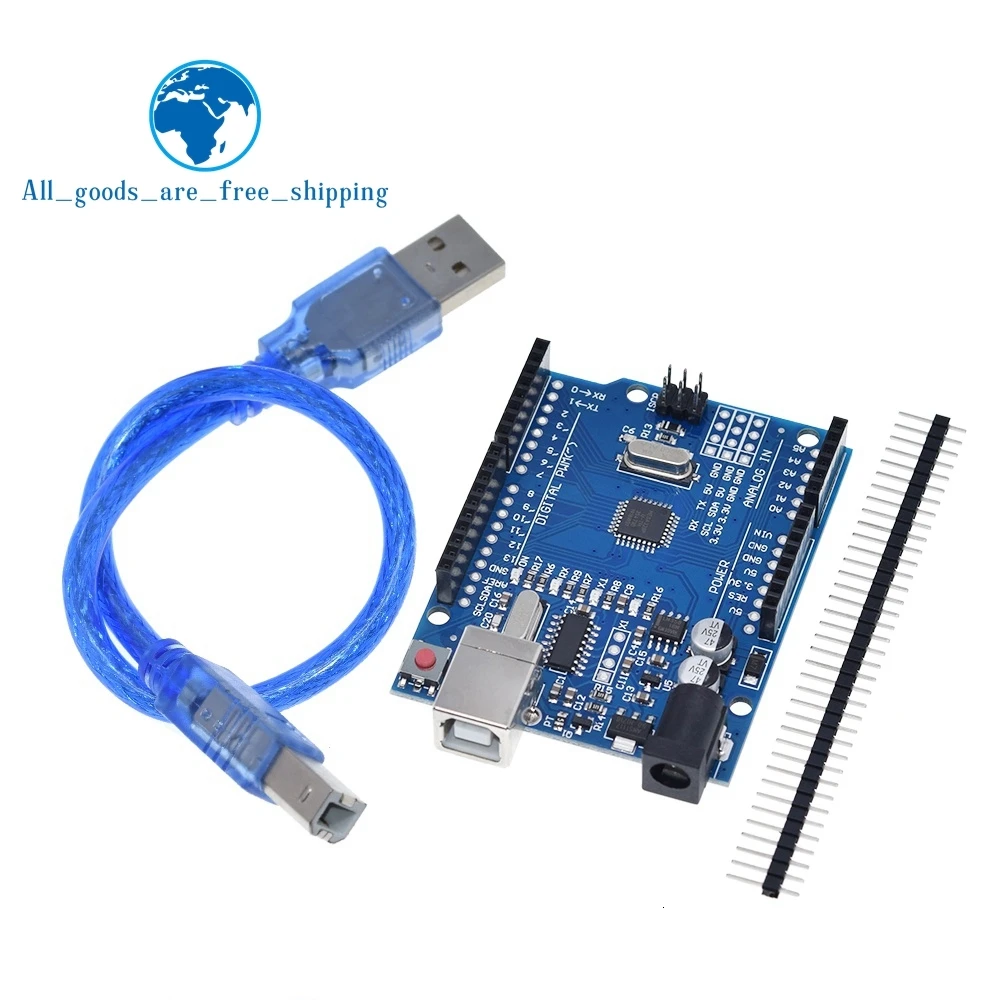 TZT высокое качество один Комплект UNO R3 CH340G+ MEGA328P Чип 16 МГц для Arduino UNO R3 макетная плата+ USB кабель