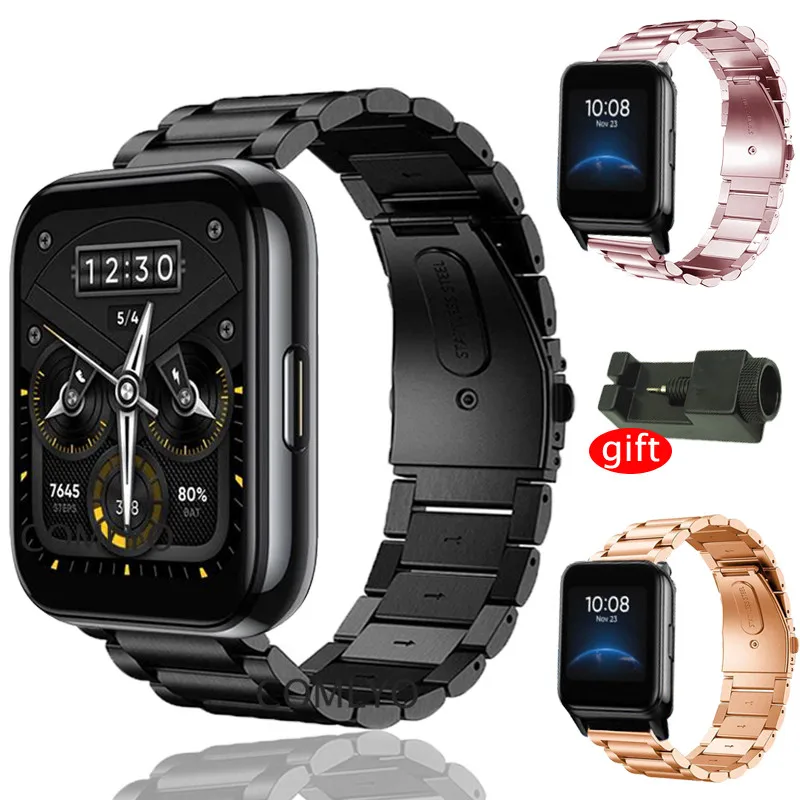

Metal Stainless steel wristband for realme watch 2 pro smart watch strap Bands for realme 2 band belt adjustable