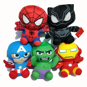 

20cm 6pcs-lot Super Hero Iron man Spider man Captain American Hulk Batman Tree man Groot Stuffed Plush Toys Avengers Movie Dolls