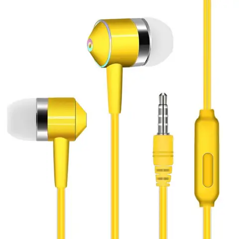 Subwoofer Stereo Earphones In-Ear Mobile Phone Headphones With Wheat Headphones Wired Universal Mobile Phone Earphones