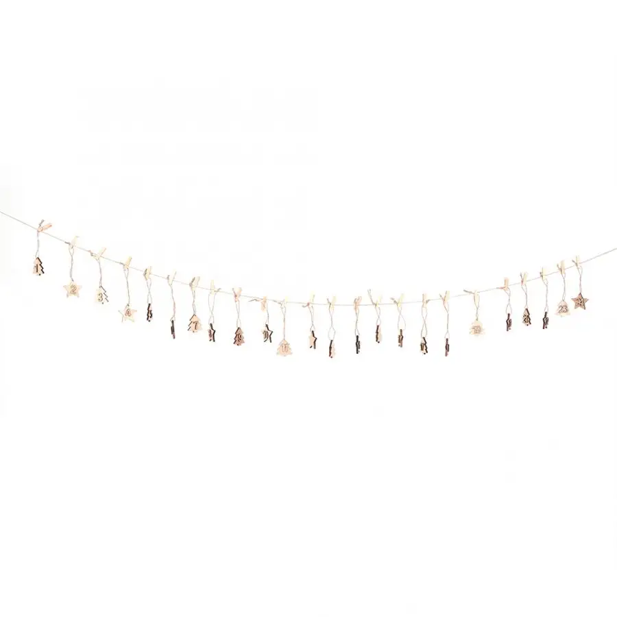 Christmas Decoration Wooden DIY Christmas Tree 1-24 Calendar Hanging Ornament Home Xmas Innovative Accessories