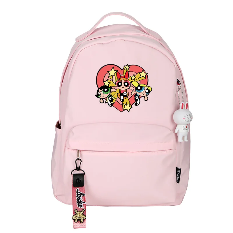 Powerpuff, школьная сумка для девочек, женский рюкзак, аниме, школьные сумки для средних школьников, мультяшная сумка, детский холщовый рюкзак - Цвет: GJF AIXIN
