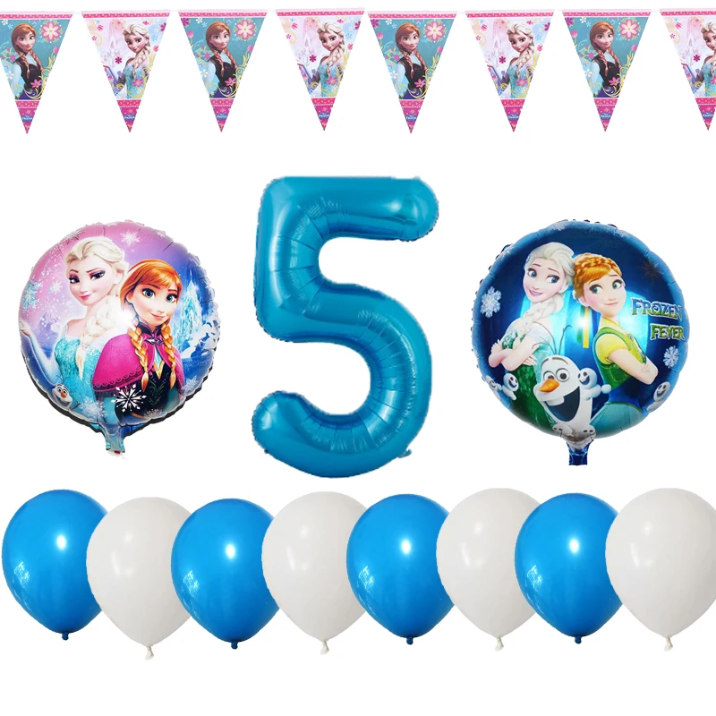 12 шт. Дисней Холодное сердце тема 1st Wish день рождения фольгированный шар детский душ вечерние украшения С Днем Рождения шар - Цвет: 5