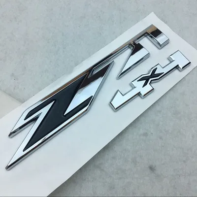 2x Z71 4x4 Emblems Badge Sitcker for GMC Chevy Silverado Sierra Chrome Blue