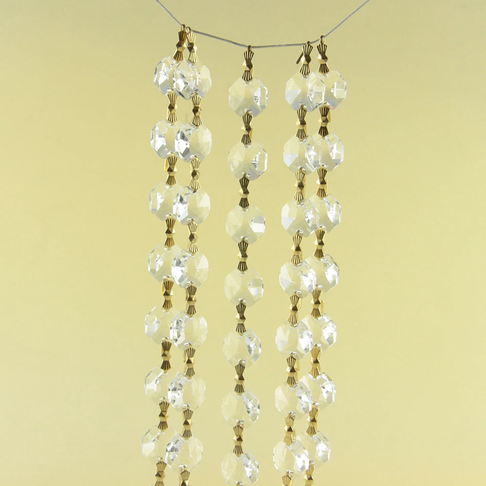 14mm 10 Meters Garland Diamond Strand Glass Crystal Bead Wedding Party ...