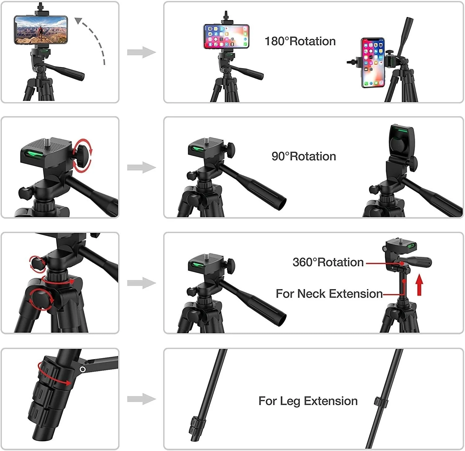 DSLR Flexible Tripod Extendable Travel Lightweight Stand Remote Control For Mobile Cell Phone Mount Camera Gopro Live Youtube