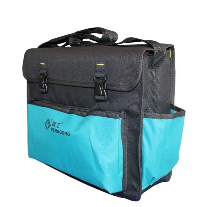 

Hardware Toolkit Shoulderbag Waterproof Oxford Cloth Multi Zipper Organize Pockets Storage Pouch Portable Electrician Worker Use