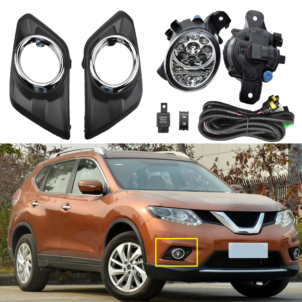 Высокое качество туман светильник комплект для Nissan X-Trail T32 2014 2015 2016 2017 с проводом и