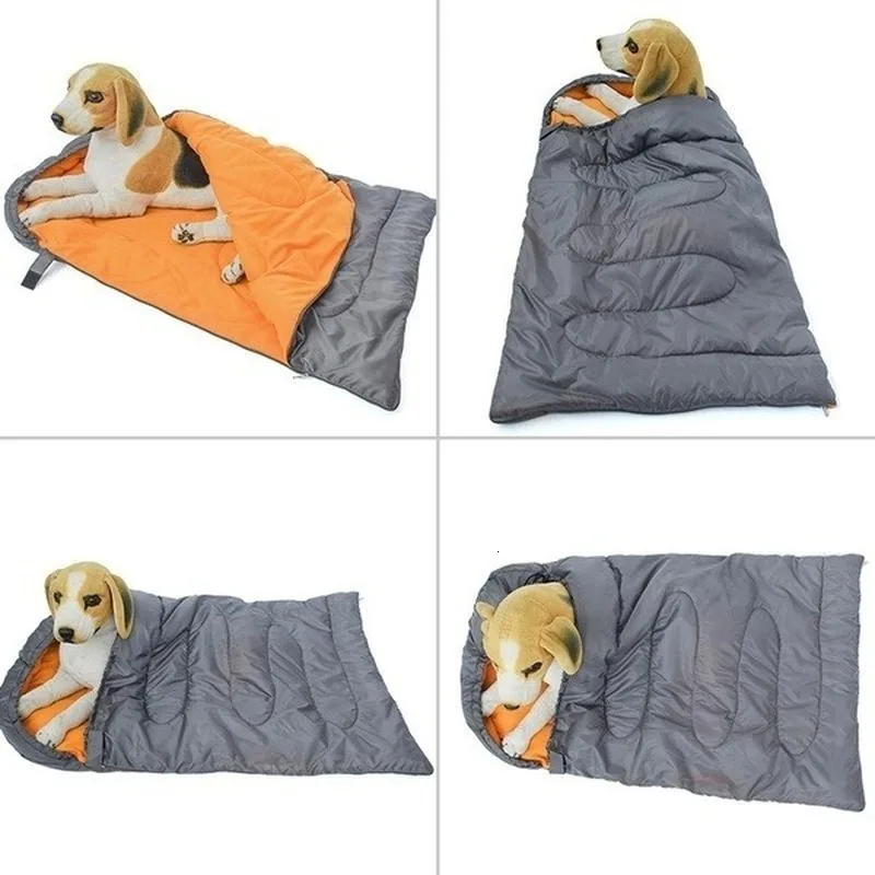 115x72 см портативный спальный мешок для собак, зимняя теплая кровать для собак, водонепроницаемая Складная уличная походная кровать для домашних животных, большой размер, одеяло для собак