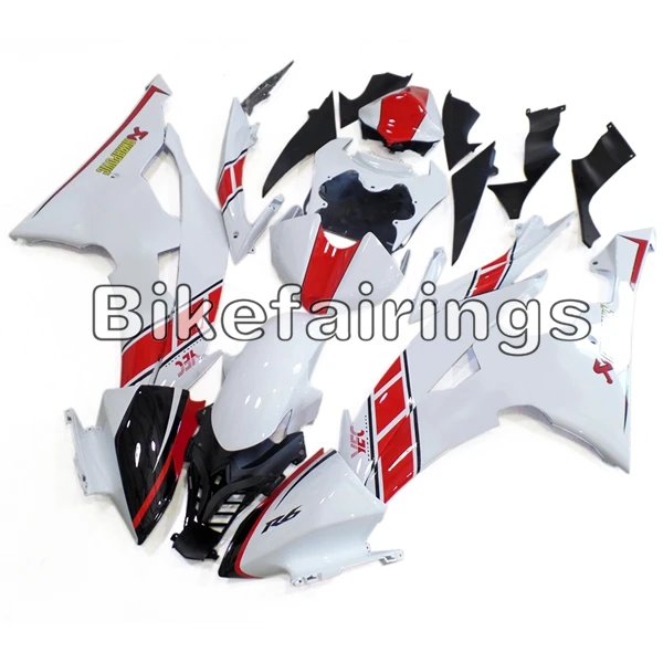 Белый Красный Капот для Yamaha 2008 2009 2010 2011 2012 2013 15 16 R6 YZF-600 YZF600 для велосипеда из АБС-пластика корпуса Кузов обтекатель комплект оболочки - Цвет: As Picture Shown