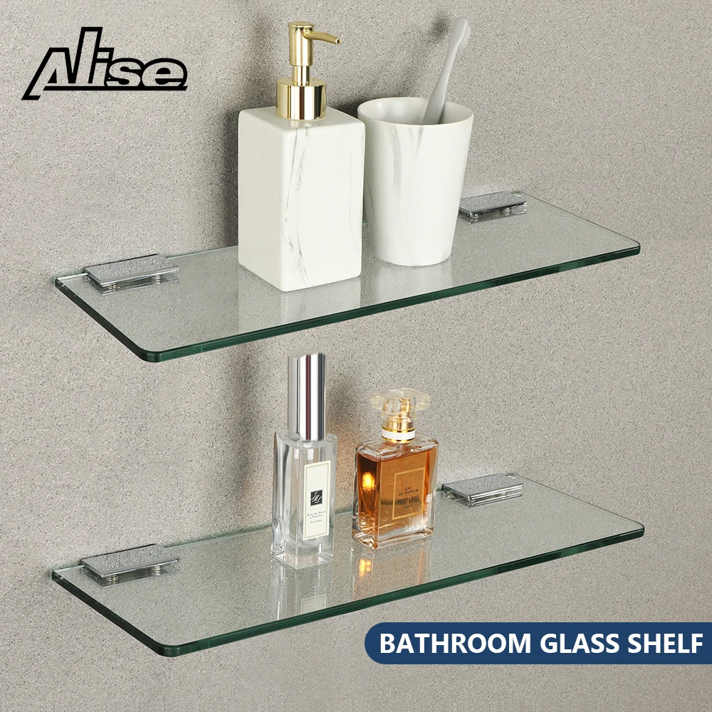 Estante de vidrio para baño, repisa de ducha, almacenamiento de montaje en pared, soporte de de vidrio templado de 7MM, accesorio de baño|Estantes de baño| - AliExpress