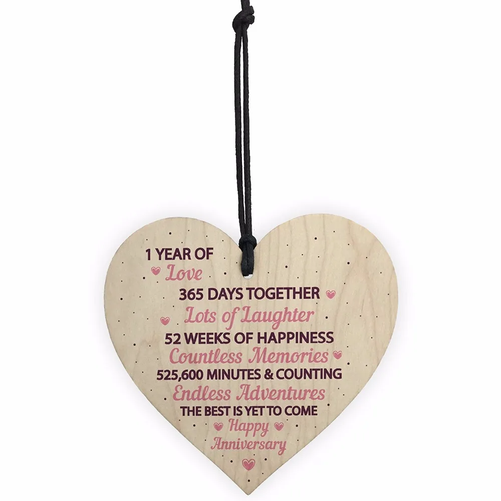 Sign For Wife 1st Wedding Anniversary Wooden Heart First Wedding Anniversary Signs For Women Christmas Gift Party Holiday Diy Decorations Aliexpress