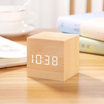 

Cube Alarm Clock Usb Charger Stylish Creative Bedside Small Simple Electronic Travelling Cute Clock Bedroom Decoration GG50nz