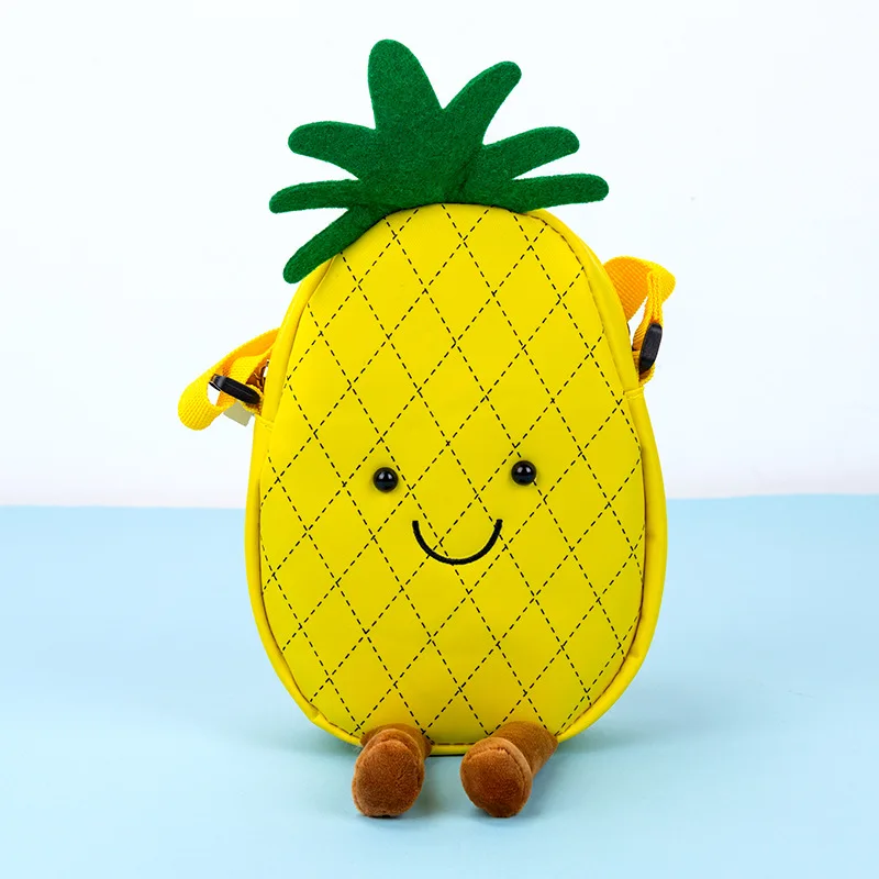 Pineapple Каваи нейлон Фрукты Ананас Кроссбоди кошелек телефон кошелек для женщин плечо милый мультфильм авокадо Дети сумка sac подарок ребенку - Color: Pineapple