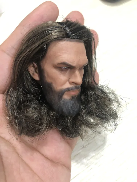 1/6 ratio Jason Momoa hair transplant PVC head carving 12-inch soldier man can move doll model head carving spot 3