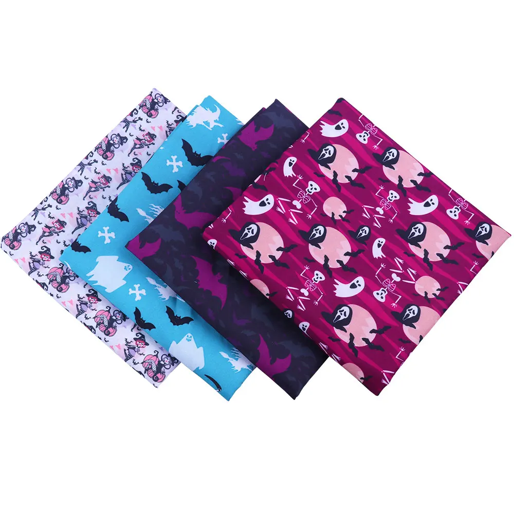 

50*140CM Halloween pattern Polyester cotton Fabric Patchwor Printed for Tissue Kids Home Textile for Sewing Doll Dress Curtain