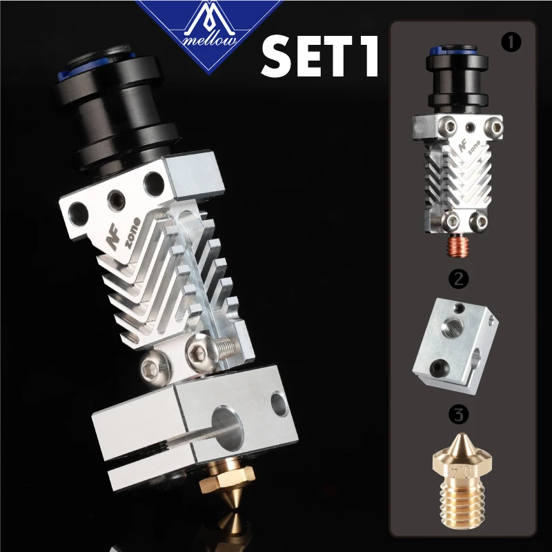 Mellow-kit de Extrusora Bowden 4-cabeçote j Materiais Aeroespacial para v6 Suporte de Ventilador e Peças de Impressora 3d - Imagem 2