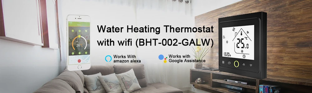 WiFi термостат контроллер температуры ЖК сенсорный экран подсветка для воды/газа бойлер работает с Alexa Google Home 3A