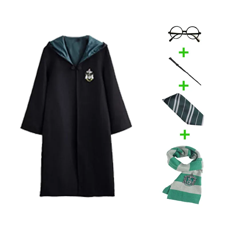 Robe Gryffindor Slytherin Ravenclaw Hufflepuff, маскарадный костюм для детей и взрослых, плащ, 4 подарка на Хэллоуин, одежда Харриса - Цвет: 8