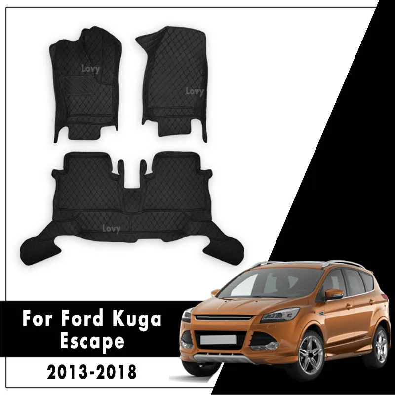 LHD автомобильные коврики для Ford Escape 2013 индивидуальные специально из искусственной кожи авто аксессуары для стайлинга автомобилей