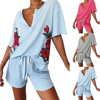 

Summer polka Dot Beach Strap V Neck Two Piece Set Crop Top And Shorts Drawstring White 2 Piece Women Set Casual Outfits