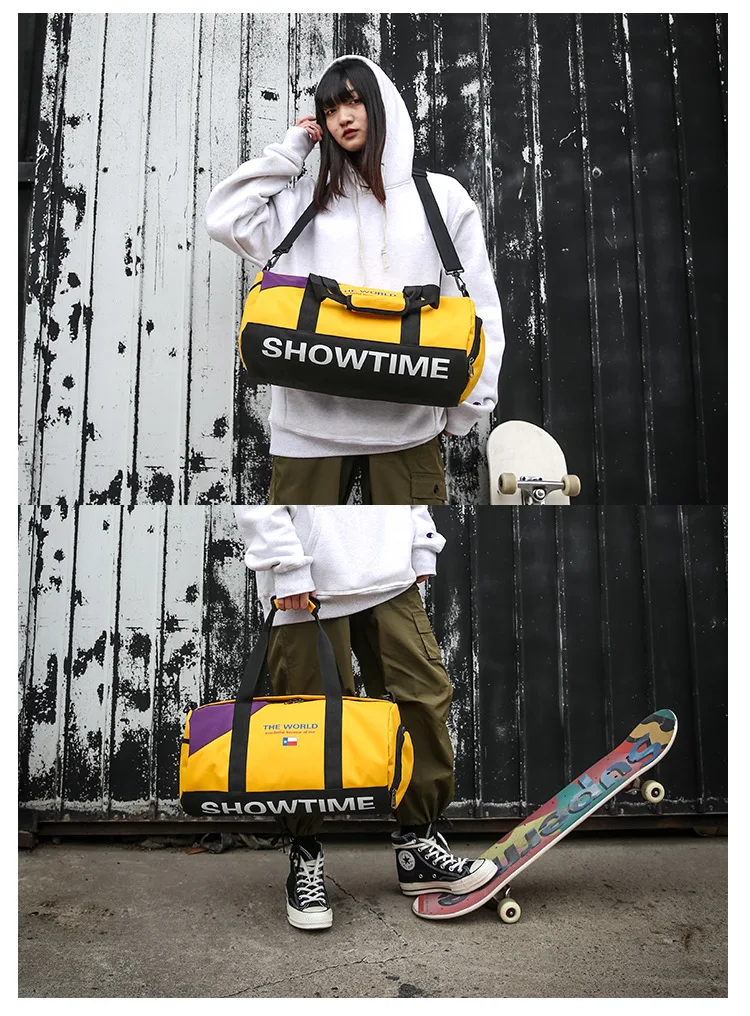 Large-Volume Wet And Dry Separation Sports Gym Bag Multi-functional Cylinder Travel Bag Single Shoulder Backpack Shoulder Portab