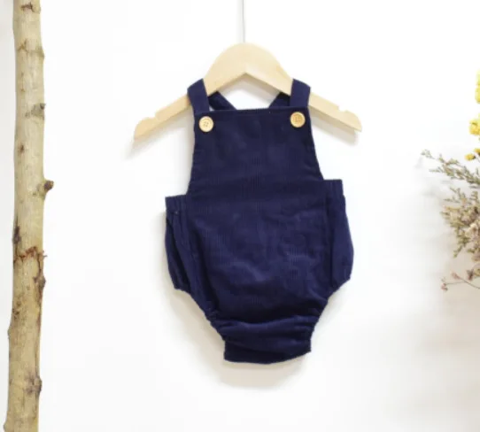 Blue Corduroy Одежда для маленьких девочек с подкладкой из органического хлопка; Осенний комбинезон для новорожденных; комбинезон; От 0 до 3 лет; популярный дизайн; вельветовые комбинезоны - Цвет: Blue Corduroy