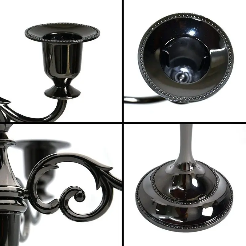 5-лампы в форме свечи металлический канделябр Высокий Подсвечник для свадьбы событие канделябры Подсвечник(черный