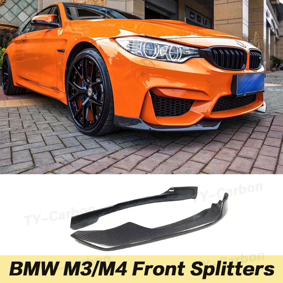 

Front Bumper Lip Spoiler Splitters for BMW F80 M3 F82 F83 M4 Sedan Coupe Convertible 2014 - 2019 Carbon Fiber Winglets FRP