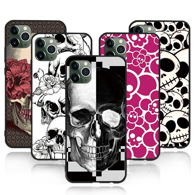 Чехол для телефона iPhone 11 Pro Max XR XS MAX X Apple 8 7 6 5S s Plus Art skull | Мобильные телефоны и