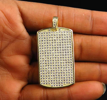 

free bead chain Hip hop bling Real MICRO pave AAA cz Tag necklace for men