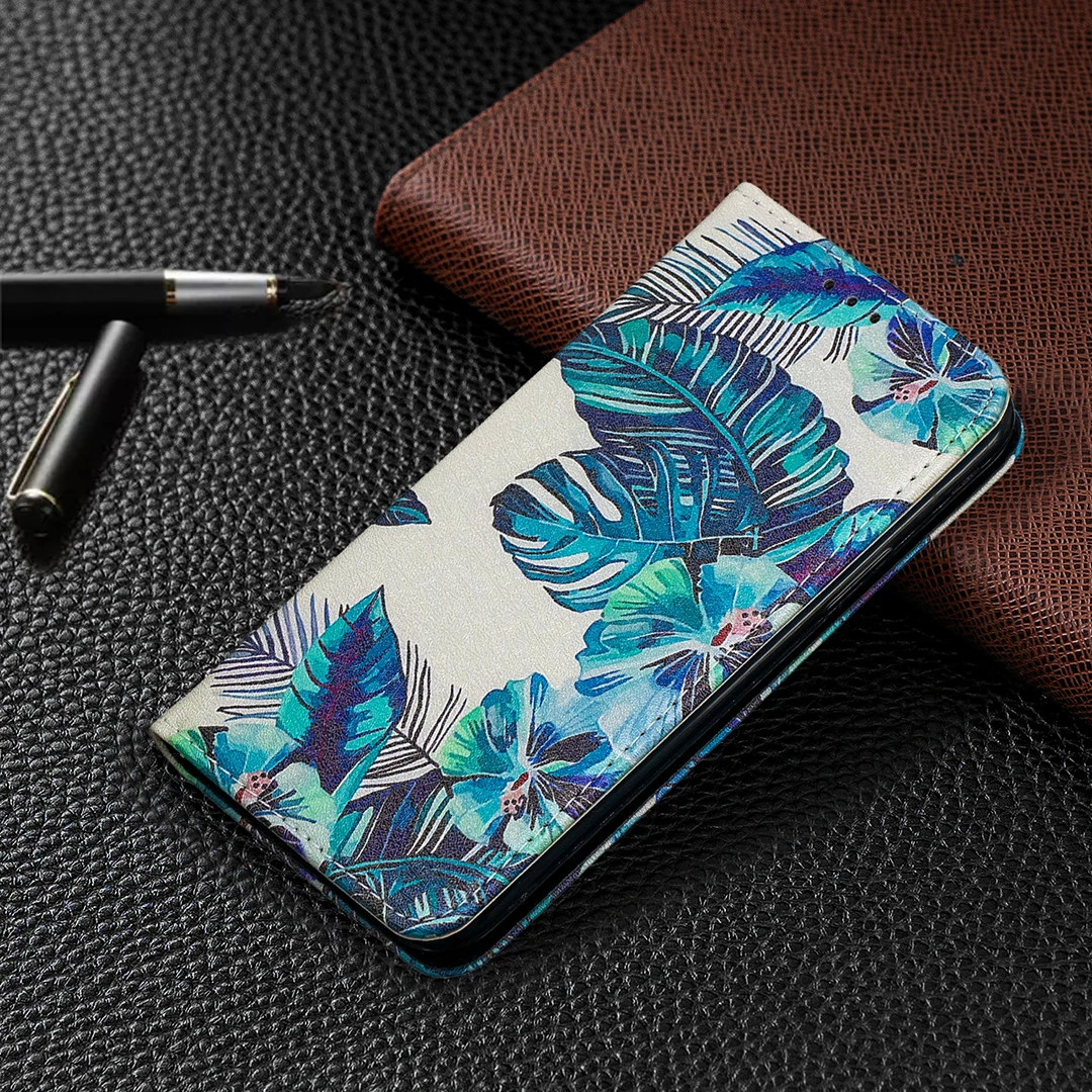 xiaomi leather case chain Luxury Magnetic Painting Phone Leather Wallet Case For Xiaomi Mi 10T Lite Poco X3 NFC Redmi Note 8 9 Pro 8T 9S 9A 9C Book Cover cases for xiaomi blue Cases For Xiaomi