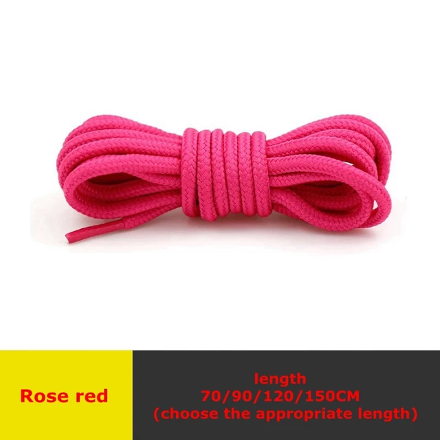 1 Pair Round Shoelaces Top Quality Polyester Classic Off White Shoe Laces Do Not Fade Outdoor Leisure Sneakers Shoelace Unisex Rose red